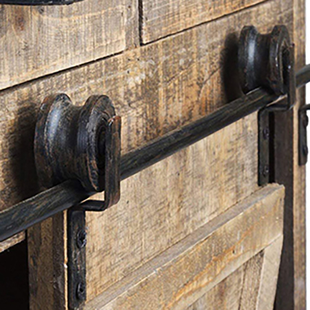 Rustic Sliding Barn Door Console Cabinet-a4